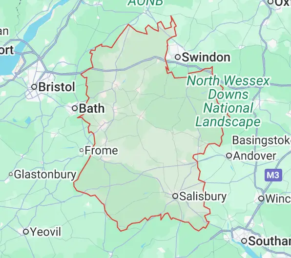 Map showing the Wiltshire catchment market Map showing the Wiltshire catchment market